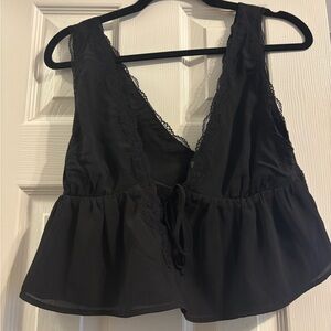 Garage Black Lace Trim Tank Top